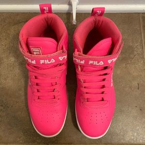 FILA Hot Pink HiTops. Size 8